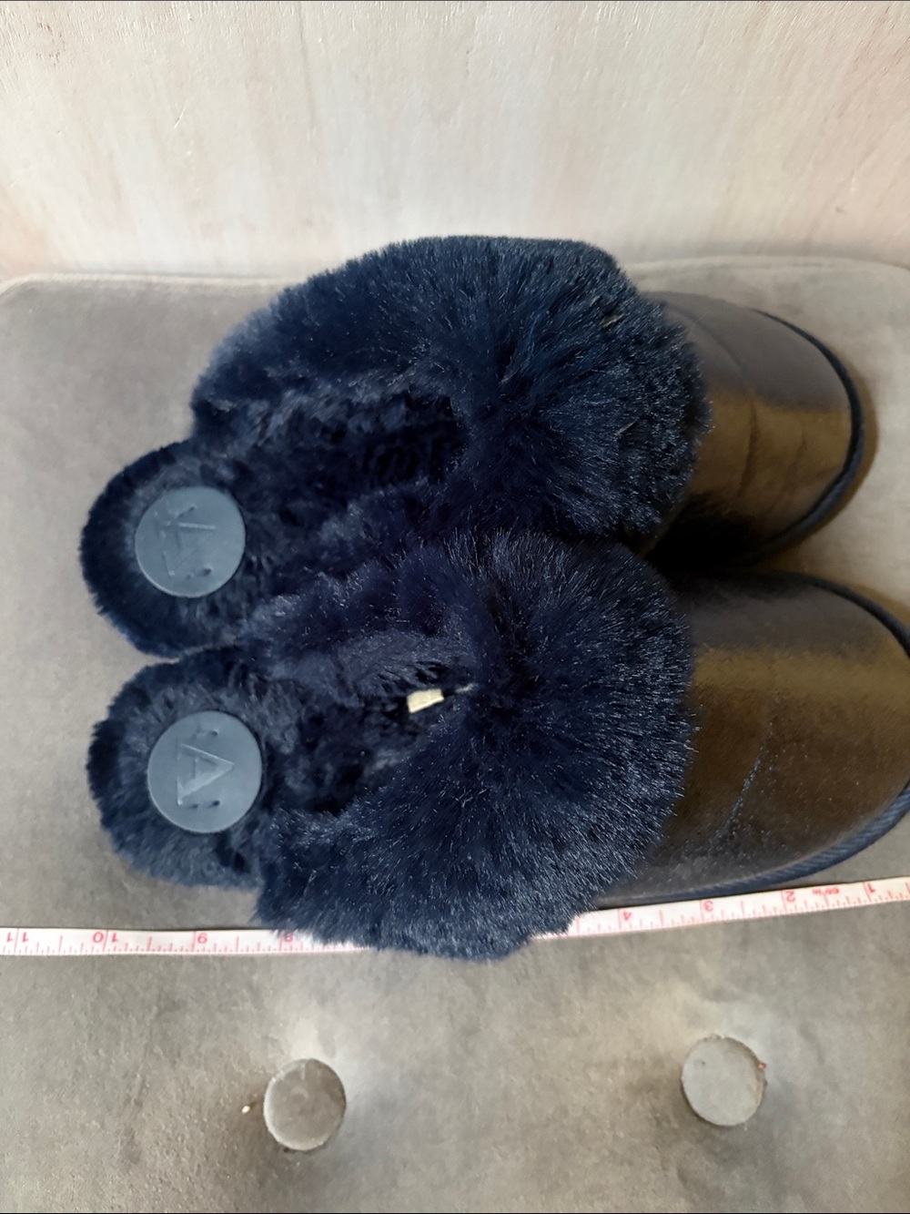Women’s Midnight blue Faux Fur Slip-On Slippers